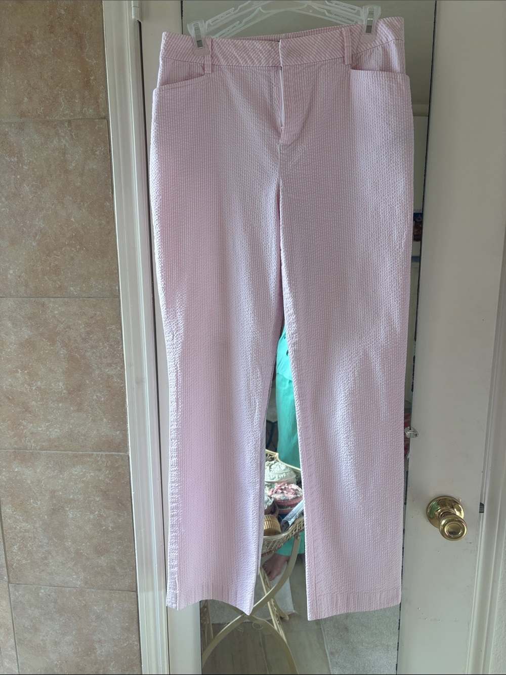 Ralph Lauren Pink Striped Cotton Blend Pants